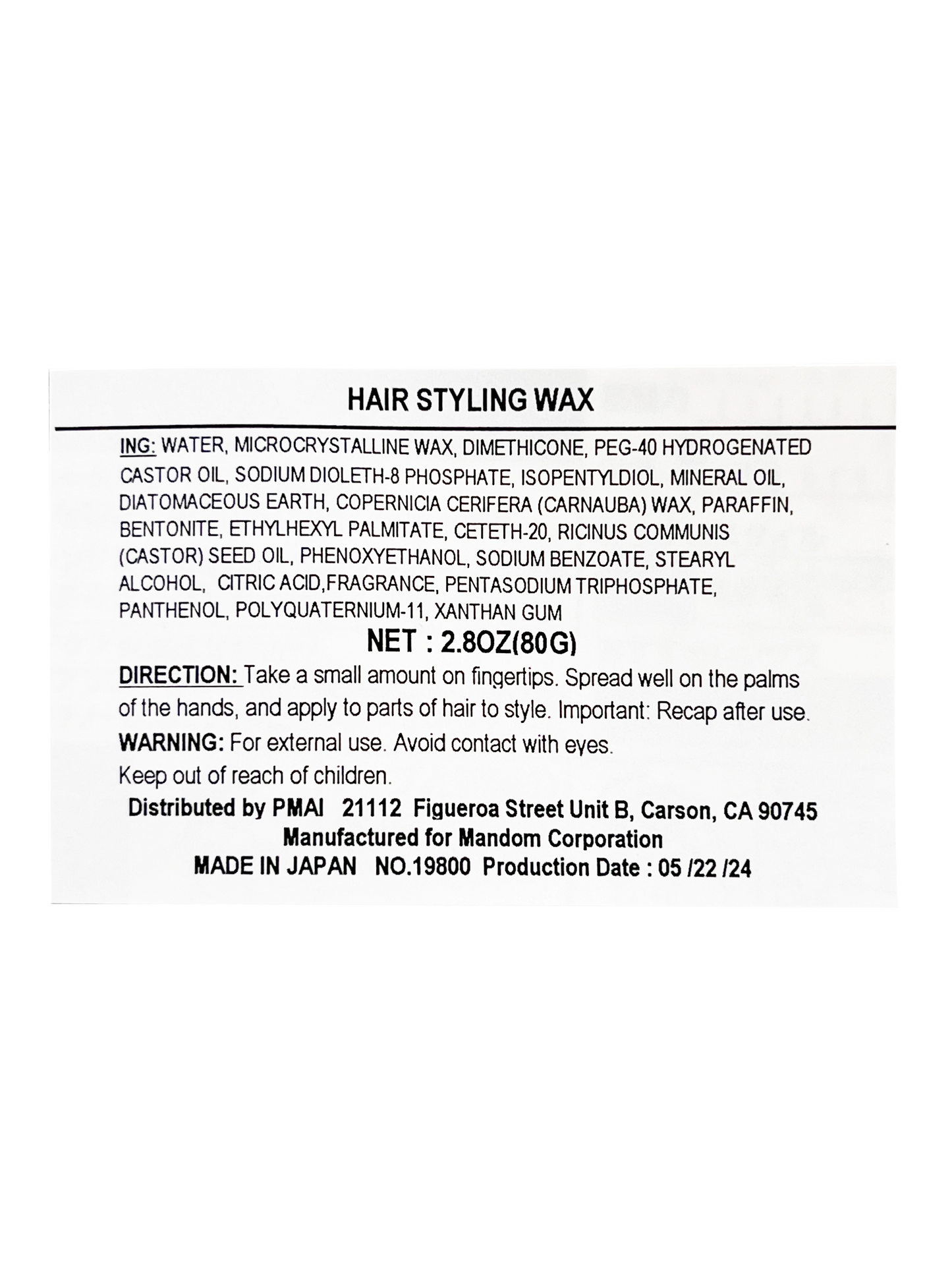Gatsby Hair Styling Wax Extreme Mat 2.8 oz
