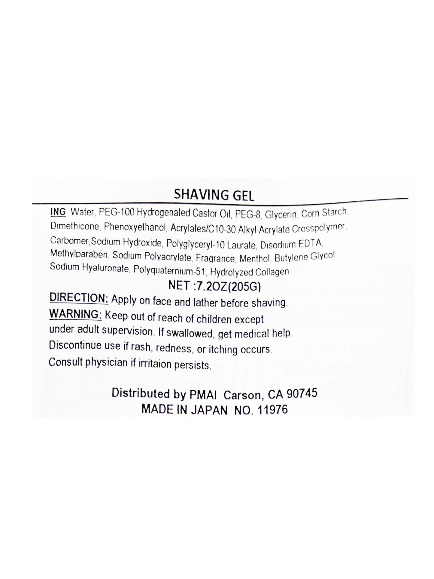 Gatsby Moist-Type Shaving Gel 7.2 oz