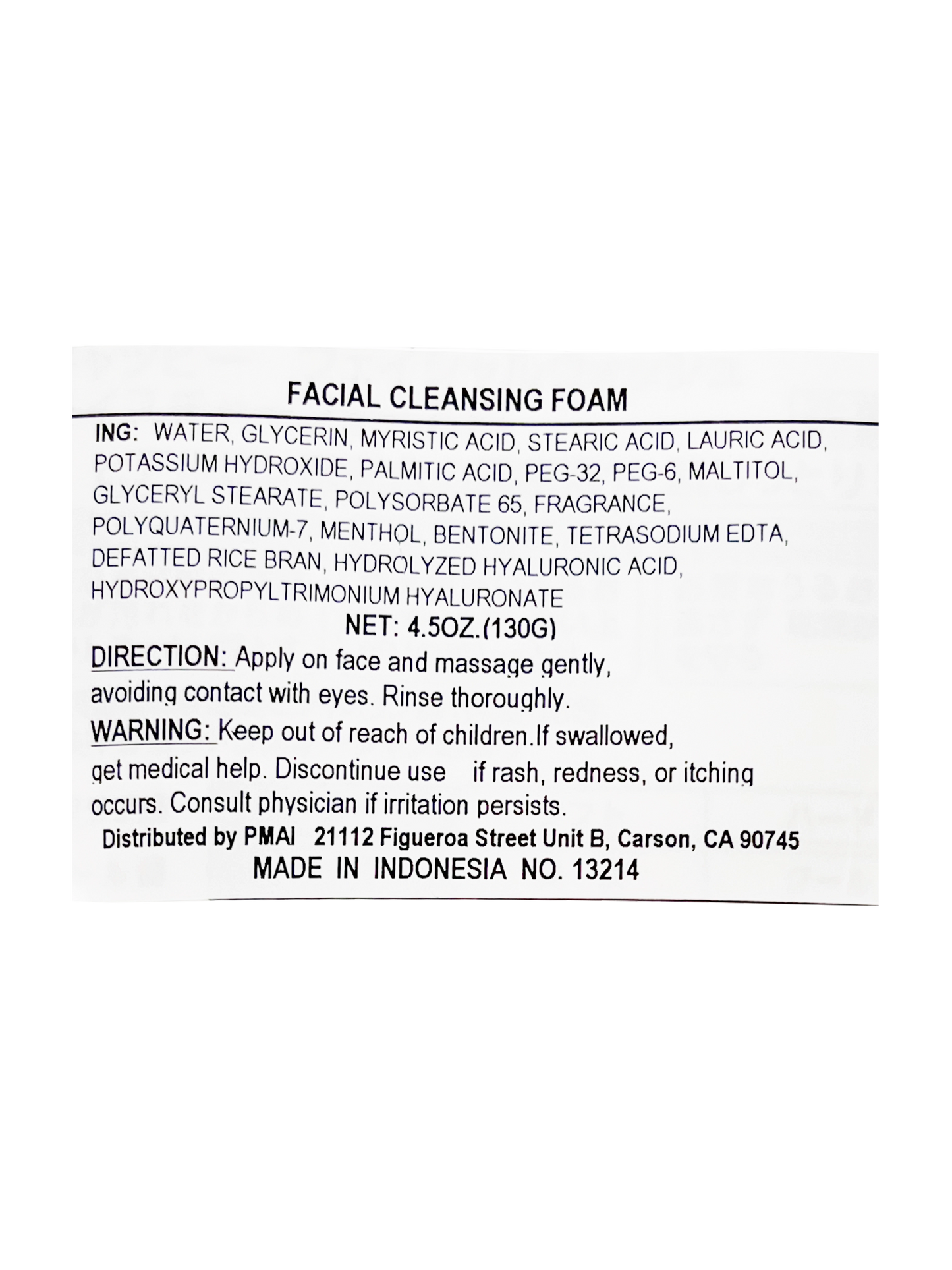 Gatsby Facial Wash Moisture Foam 4.5 oz