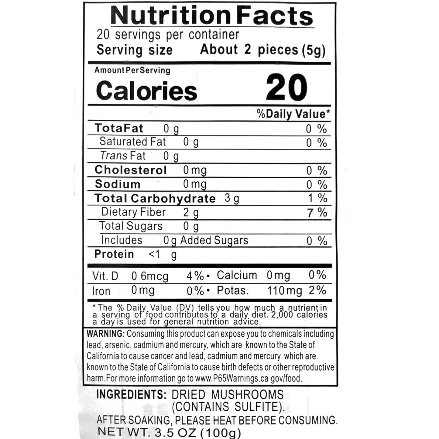 Marusho Dried Mushrooms 3.5 oz