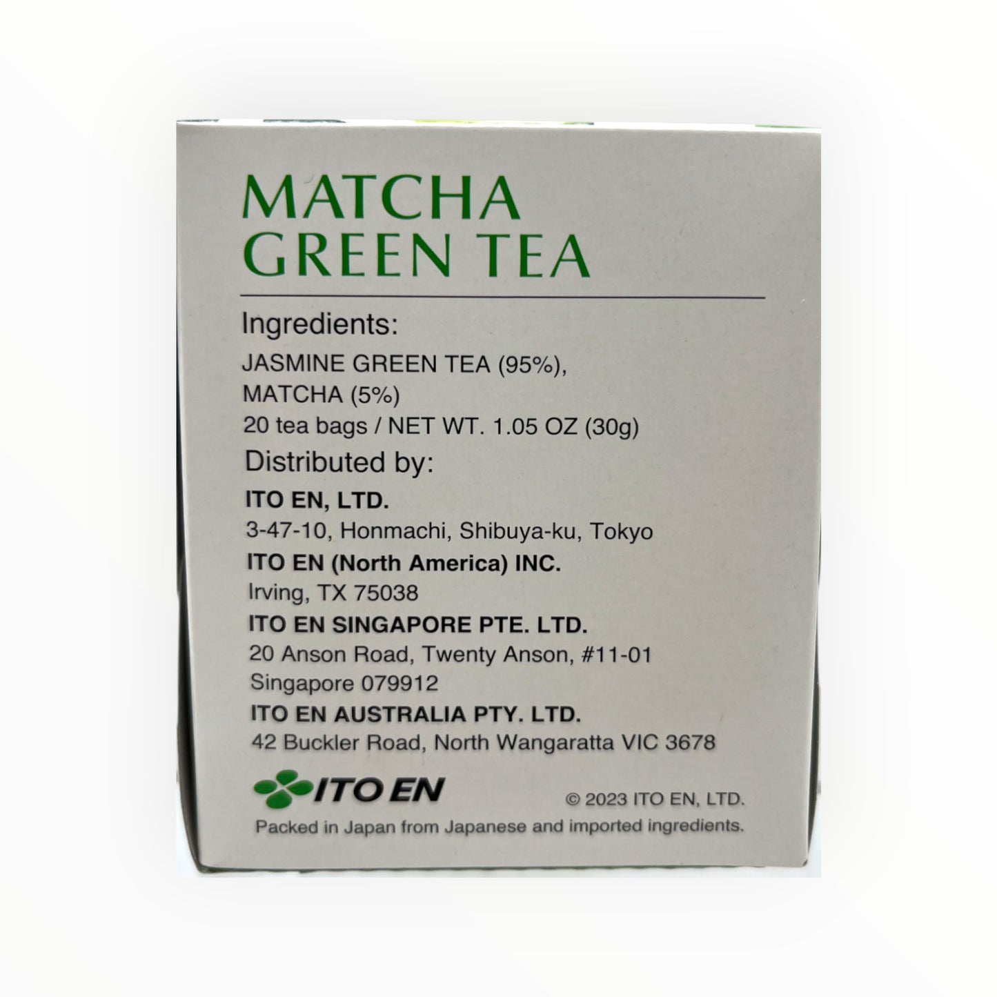 Itoen Matcha Green Tea Jasmine 20 Bags 1.05 oz