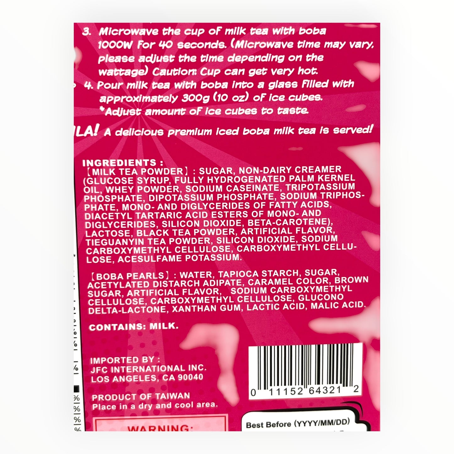 J-Basket Black Tea Instant Boba Kit 3 Packs 10 oz