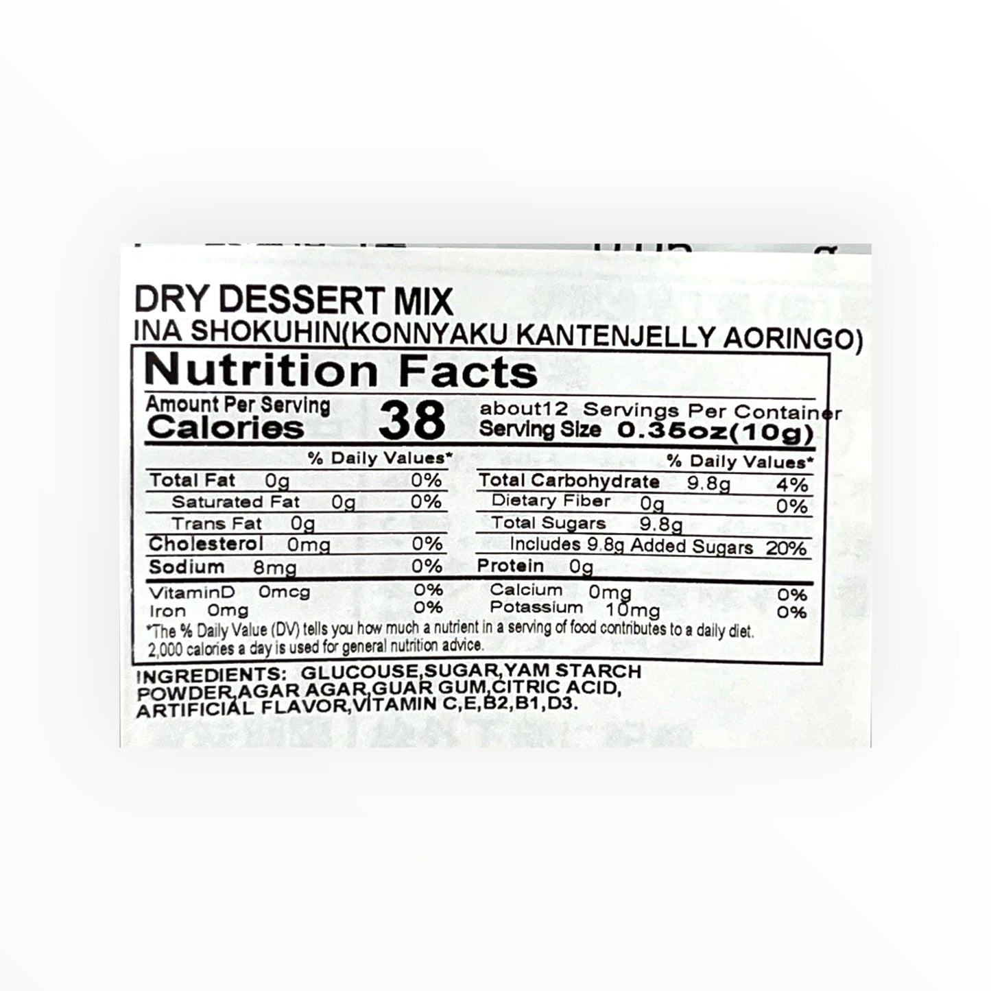 Ina Shokuhin Konnyaku Kanten Jelly Dessert Mix Apple 4.4 oz