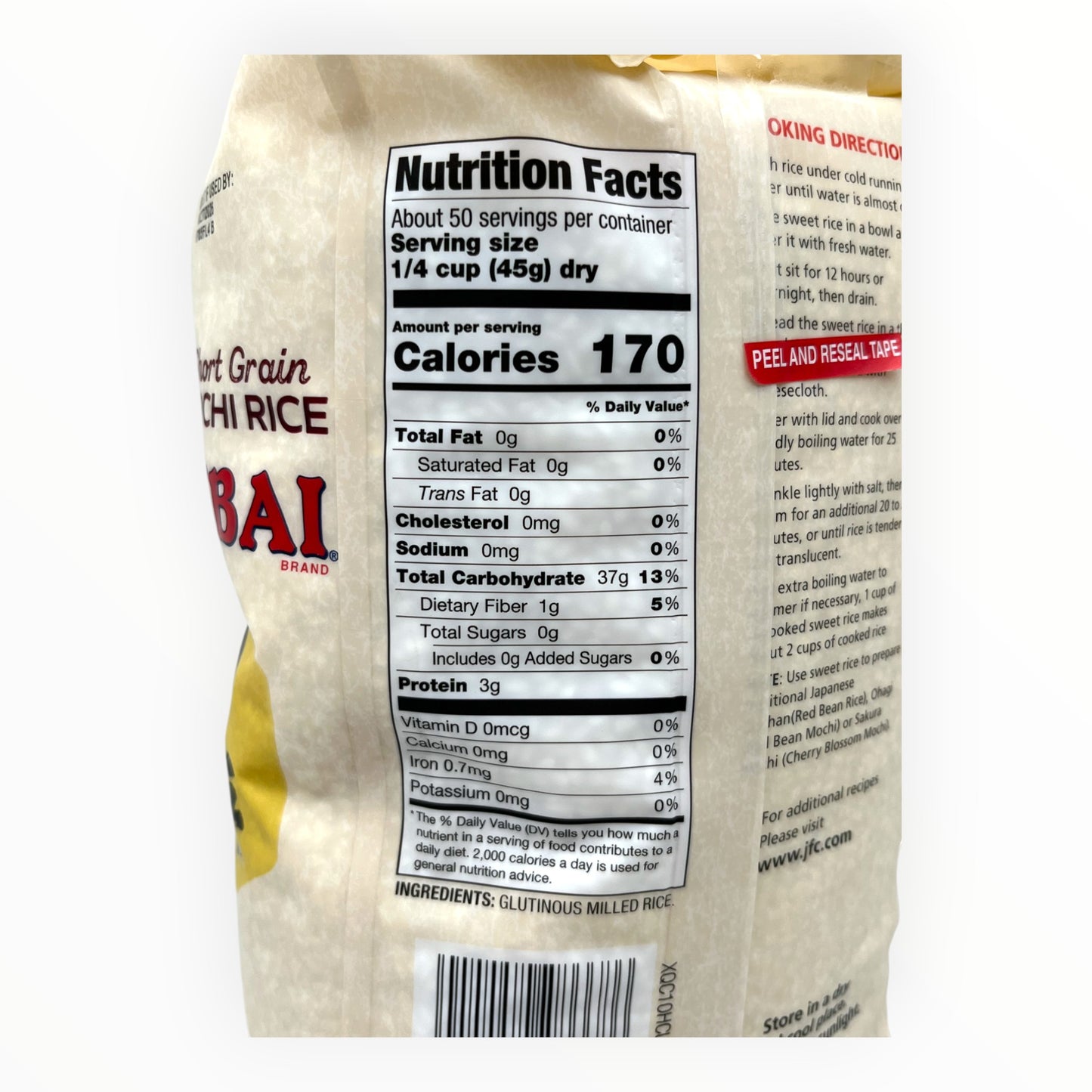 Hakubai Premium Short Grain Sweet Mochi Rice 5 lb