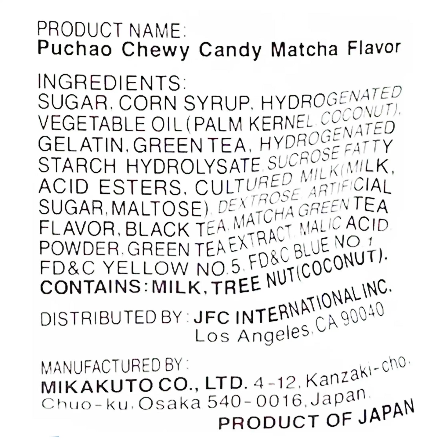 UHA Mikakuto Puchao Uji Matcha Soft Candy 3.17 oz