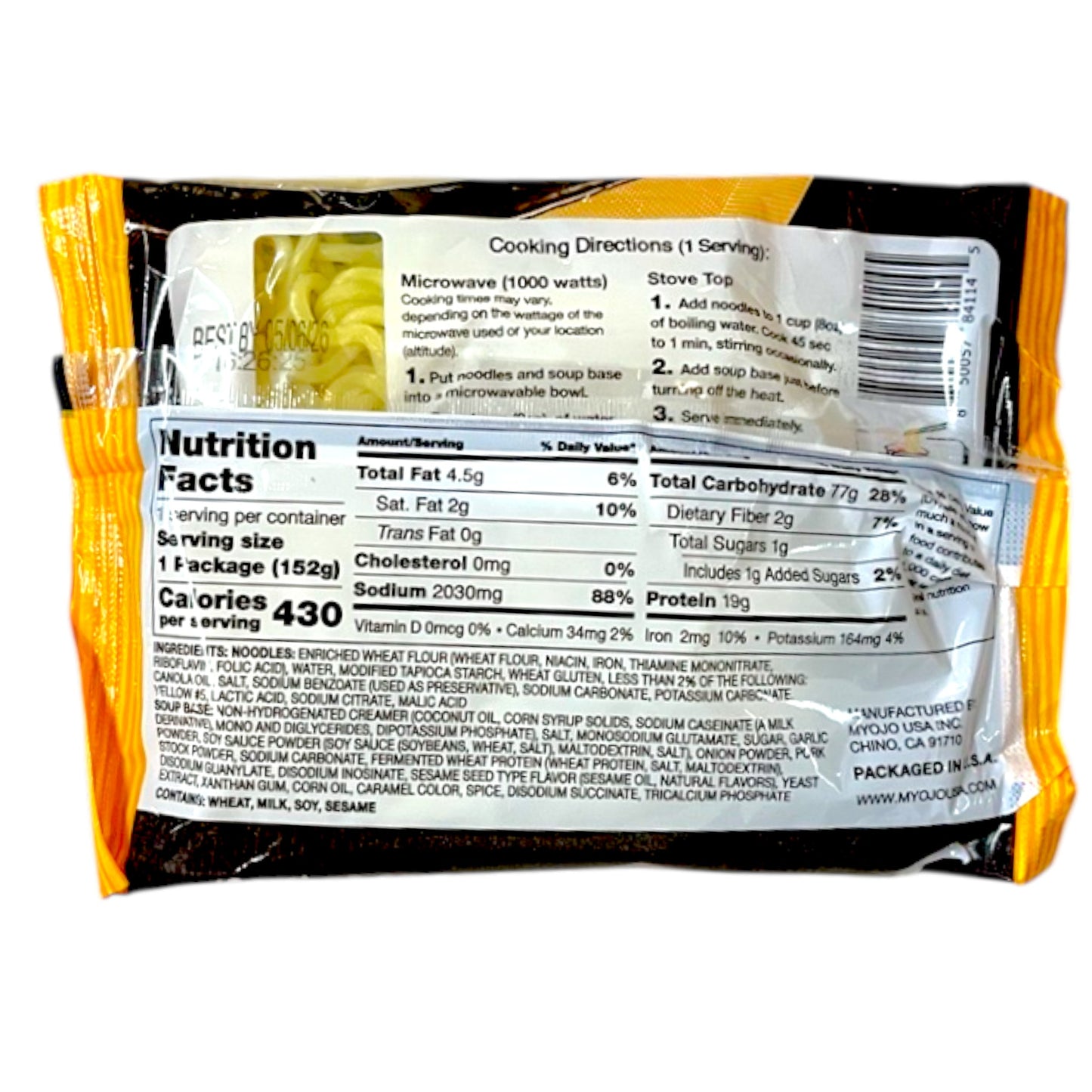 Myojo Bag Ramen Tonkotsu Pork 5.36 oz