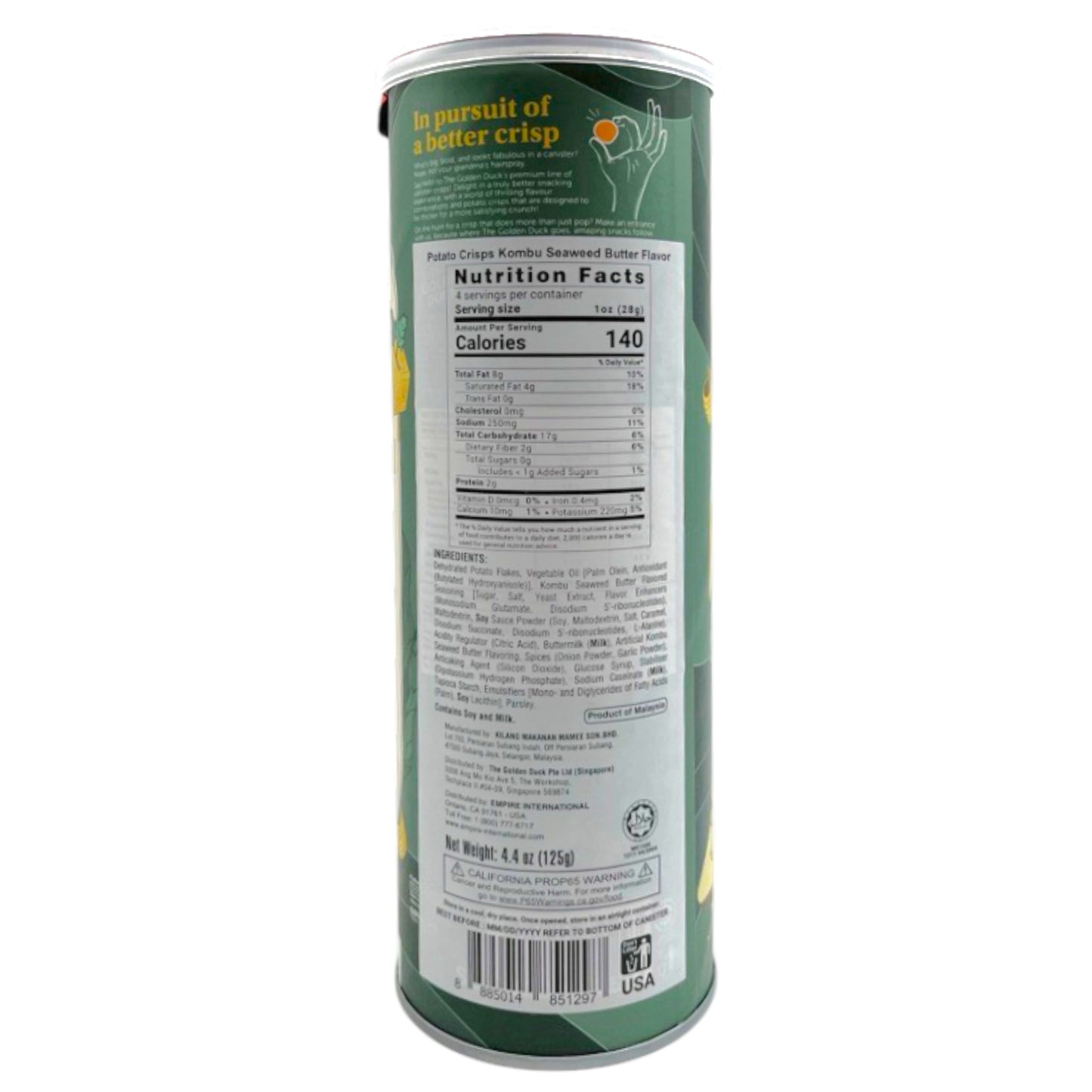 The Golden Duck Kombu Seaweed Butter Potato Chips 4.4 oz