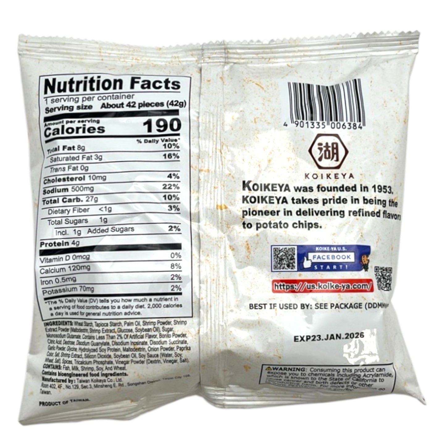 Koikeya The Shrimp Original Wheat Chips 1.4 oz