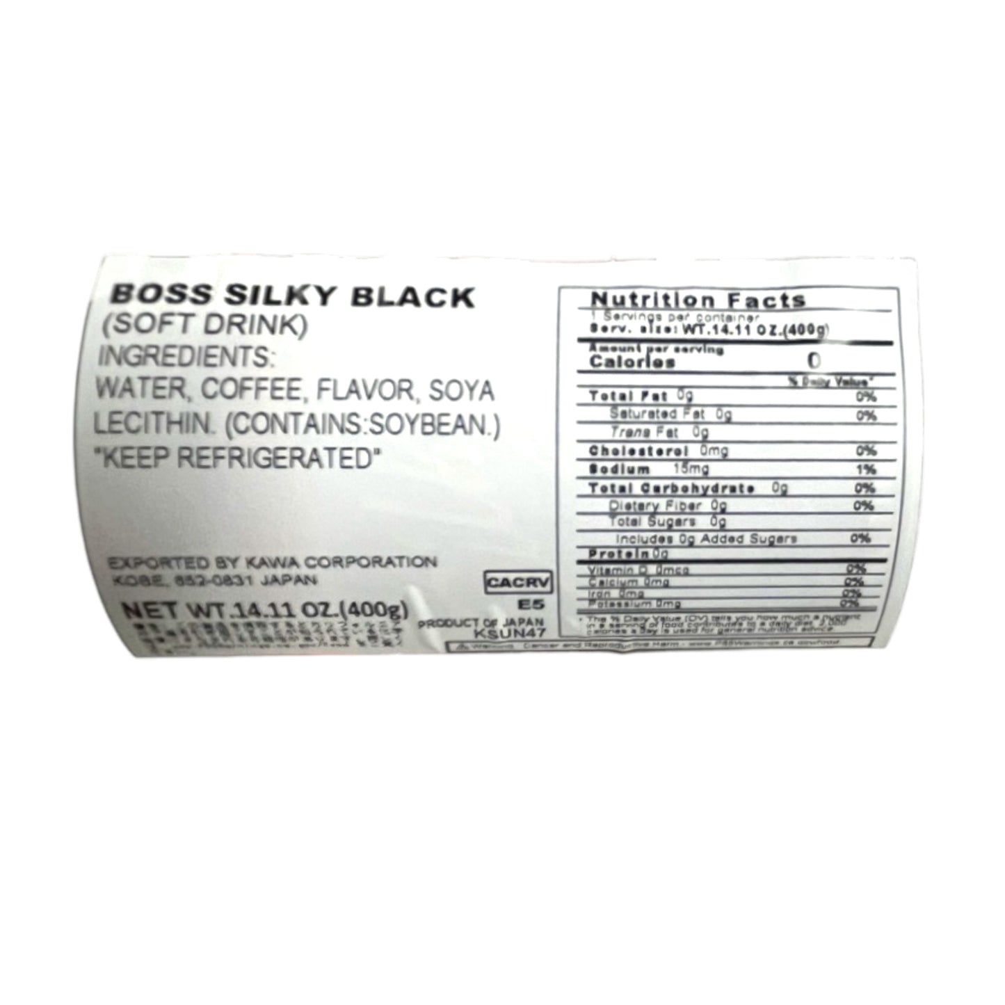 Suntory Boss Silky Black 14.11 oz