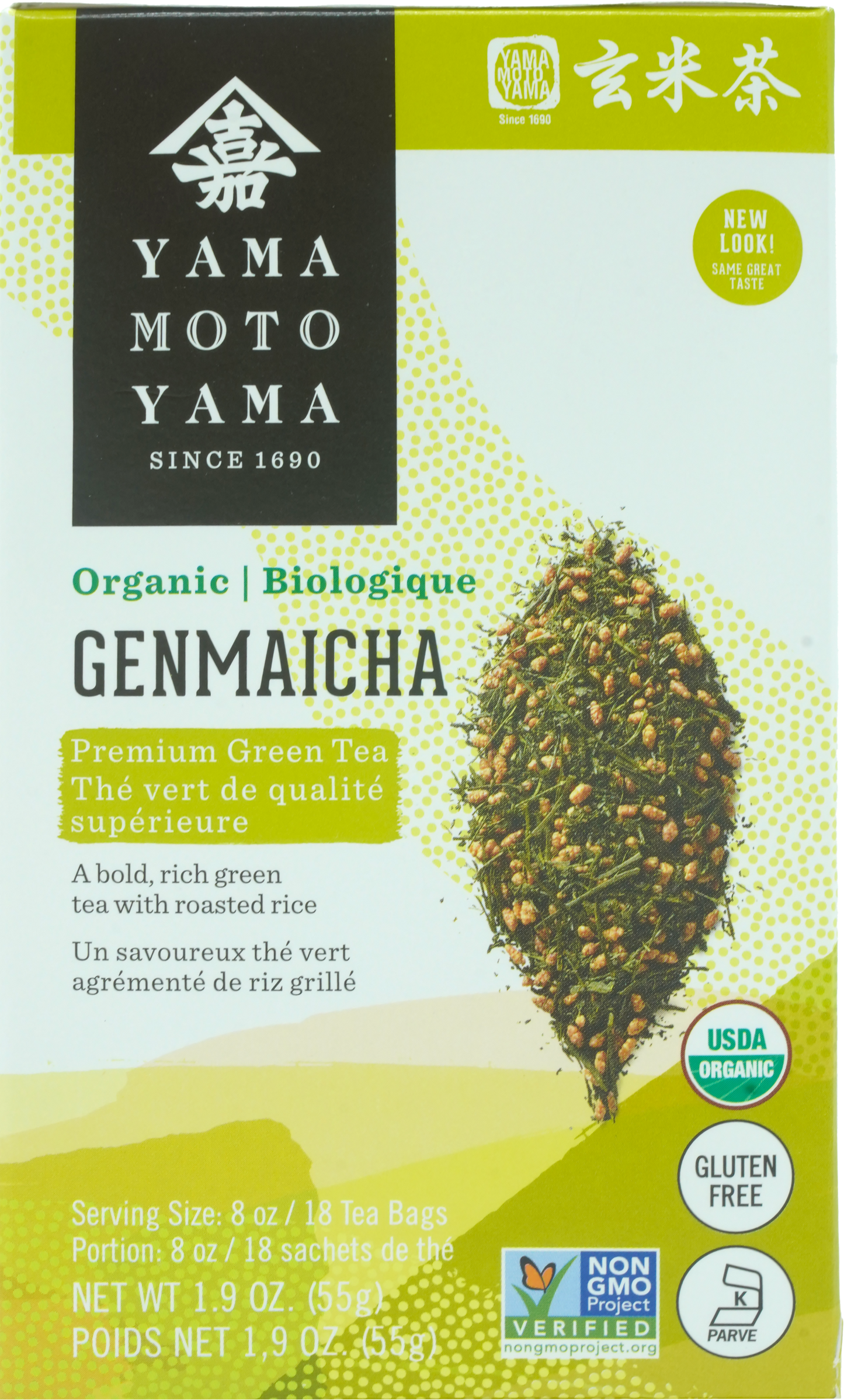 Yamamotoyama Organic Genmaicha Tea 18 Bags 1.9 oz