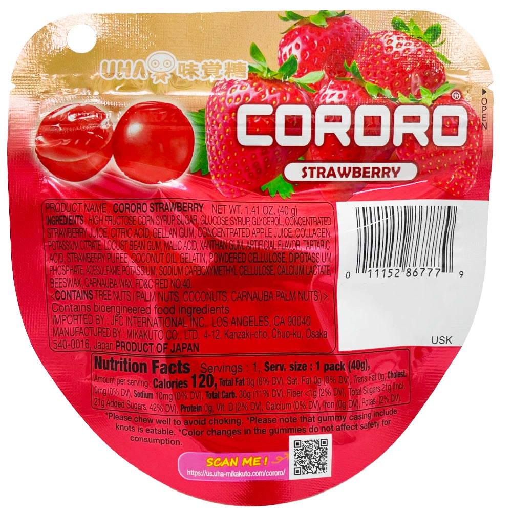 UHA Mikakuto Gummy Cororo Strawberry 1.41 oz