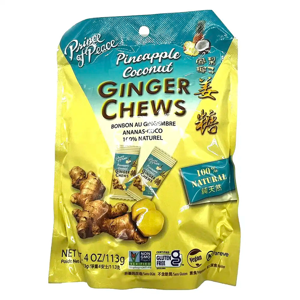 Prince of Peace Pineapple Coconut Ginger Chew 4 oz