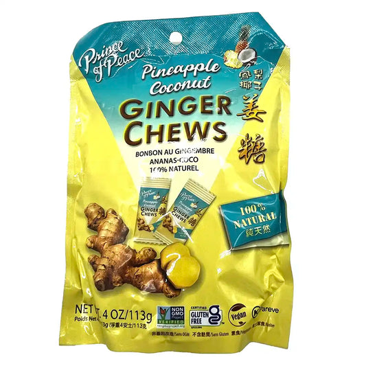 Prince of Peace Pineapple Coconut Ginger Chew 4 oz
