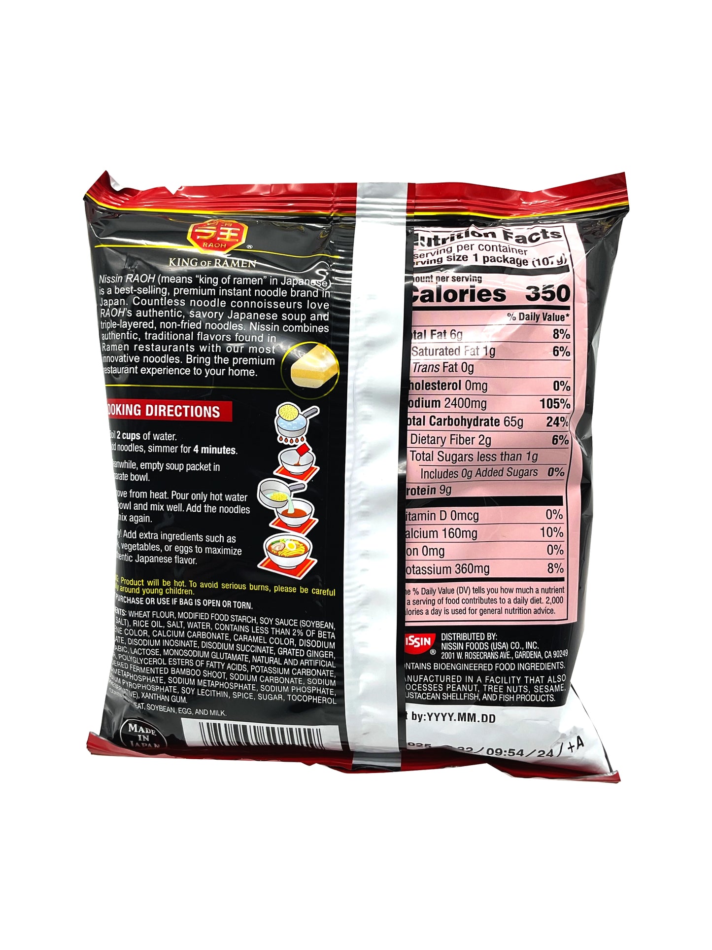 Nissin Raoh Ramen Noodle Soup Soy Sauce Flavor 3.77 oz