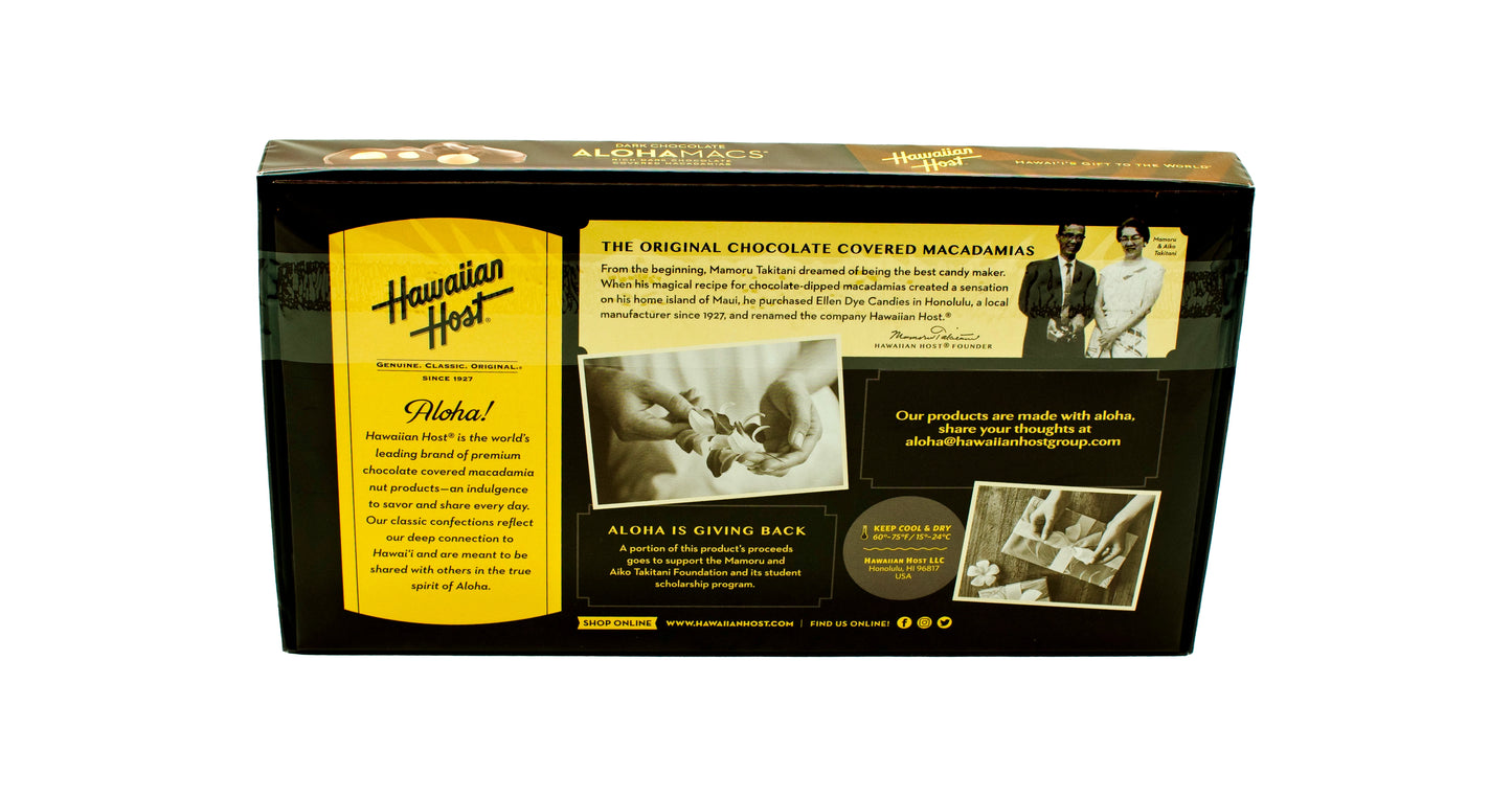 Hawaiian Host AlohaMacs Dark Chocoloate Covered Macadamias 5 oz