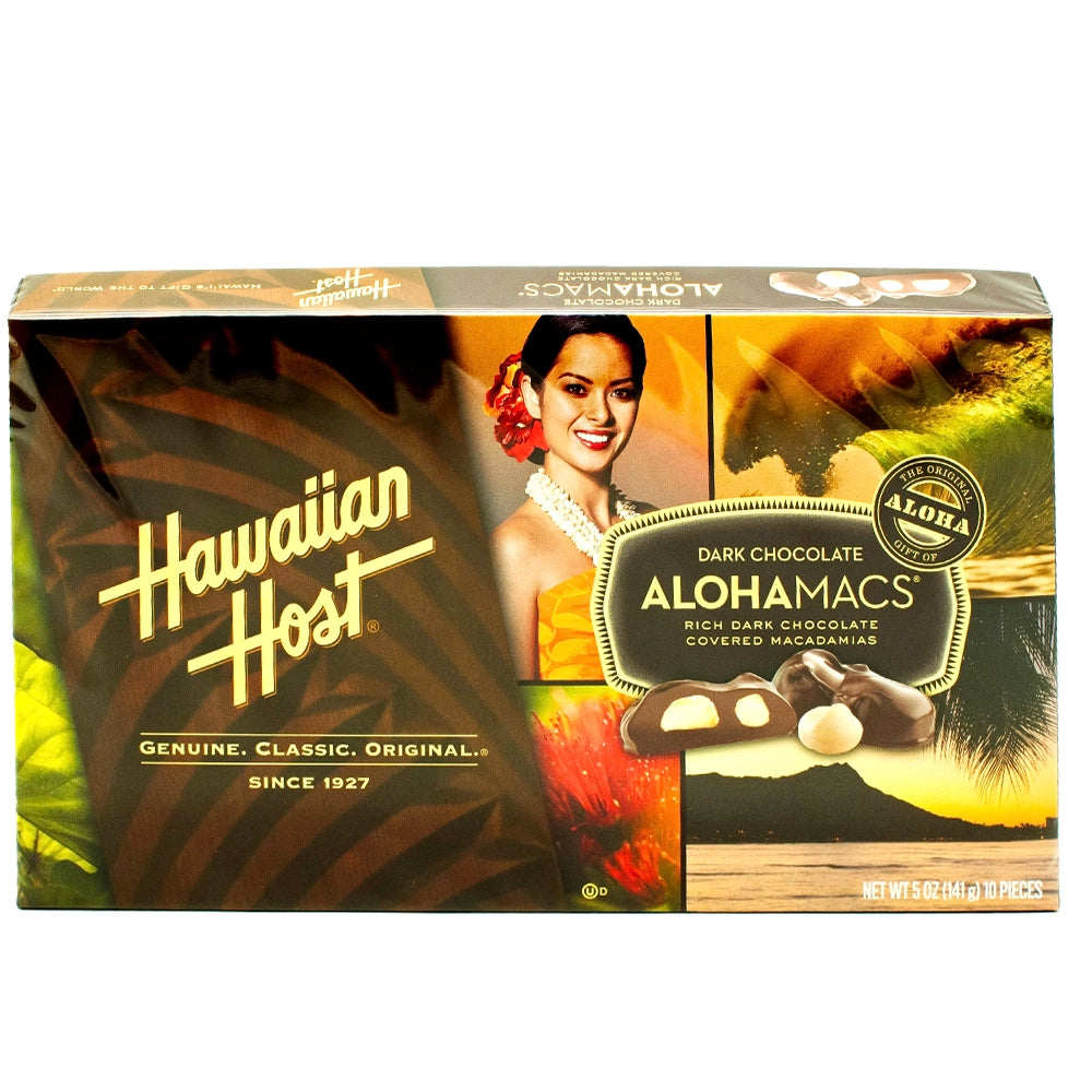 Hawaiian Host AlohaMacs Dark Chocoloate Covered Macadamias 5 oz
