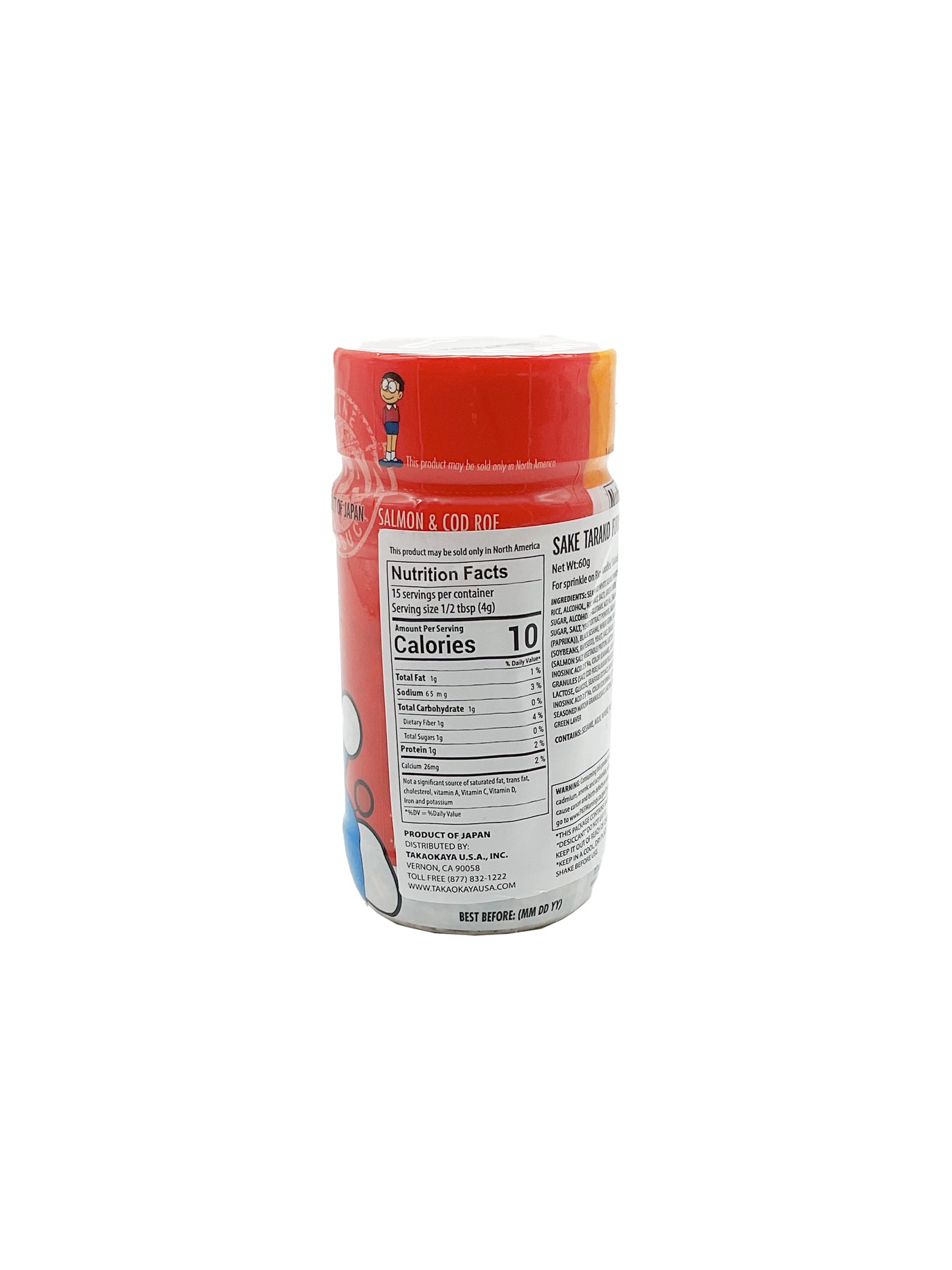 Takaokaya Doraemon Sake & Tarako Furikake Seasoning 2.1 oz