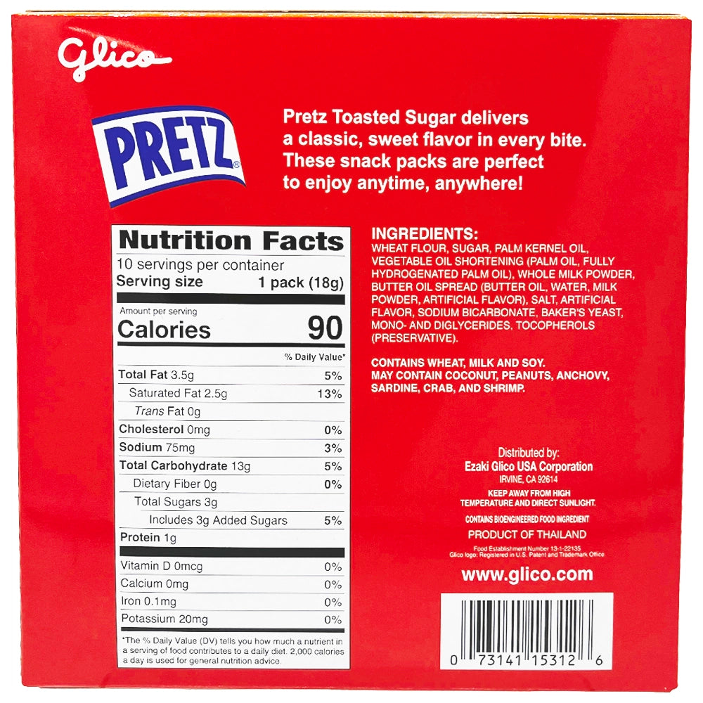 Glico Pretz Toasted Sugar 10P 6.35 oz
