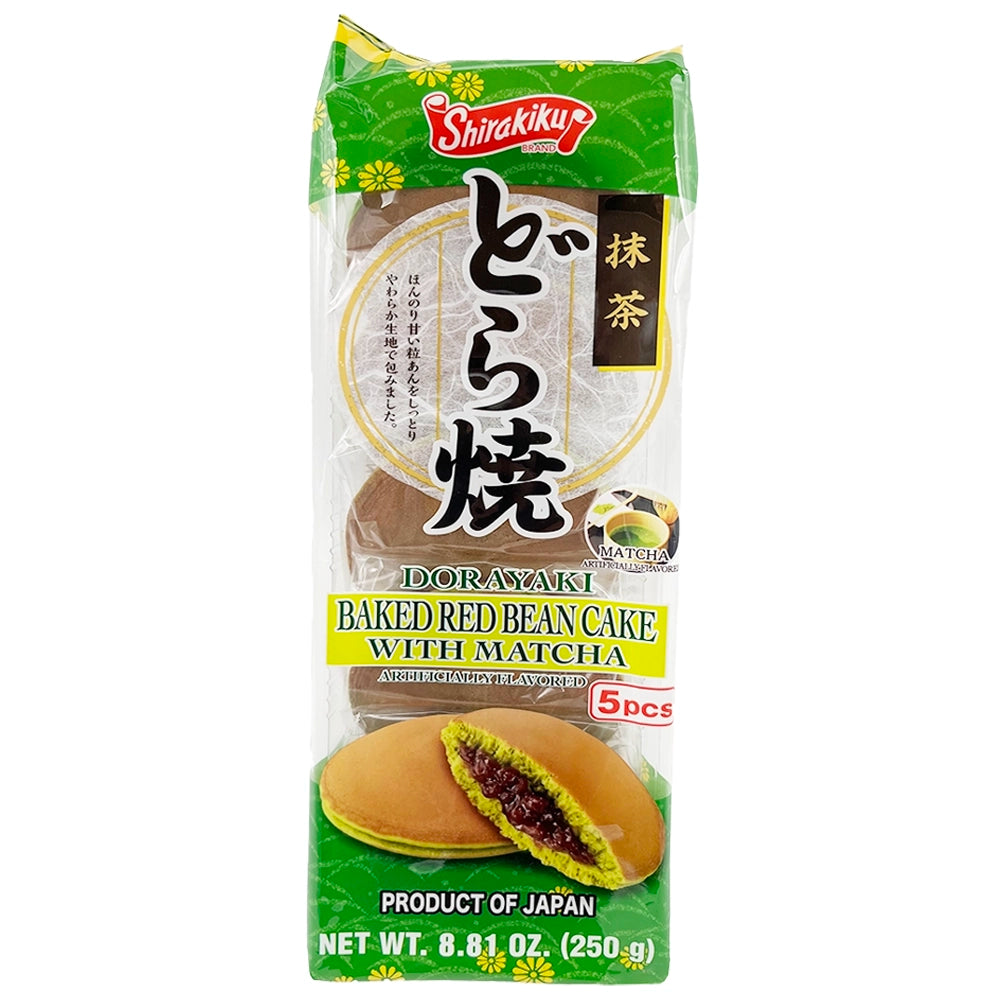 Skirakiku Dorayaki Baked Red Bean Cake Matcha 5pcs 8.81 oz