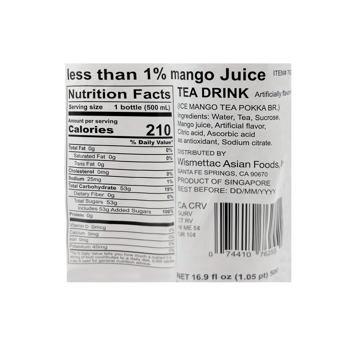 Pokka Ice Mango Tea 16.9 oz