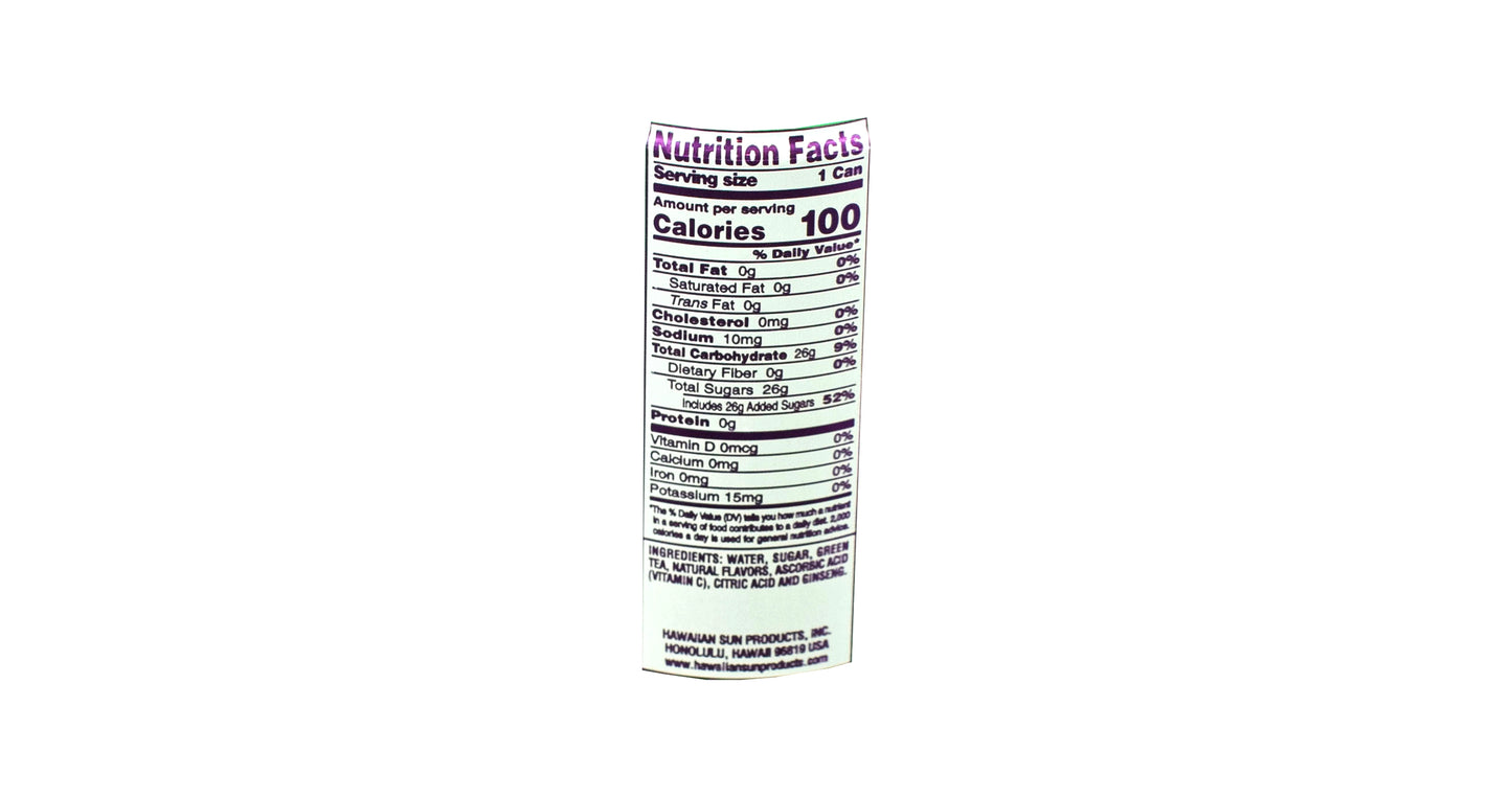Hawaiian Sun Green Tea with Ginseng 11.5 fl oz