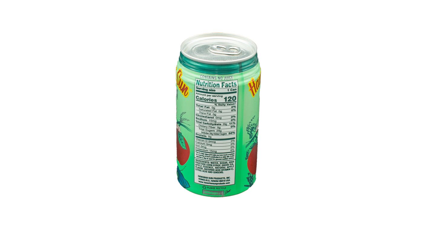 Hawaiian Sun Green Tea Apple with Ginseng 11.5 fl oz
