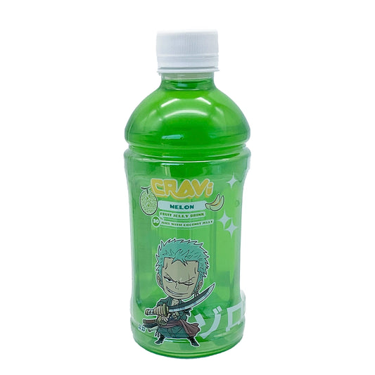Cravi One Piece Zoro Jelly Fruit Drink Melon with Coconut Jelly 11.8 fl oz