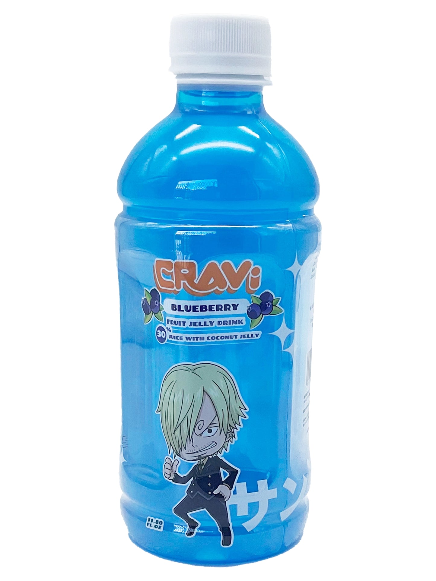 Cravi One Piece Sanji Blueberry Fruit Jelly Drink with Coconut Jelly 11.8 fl oz