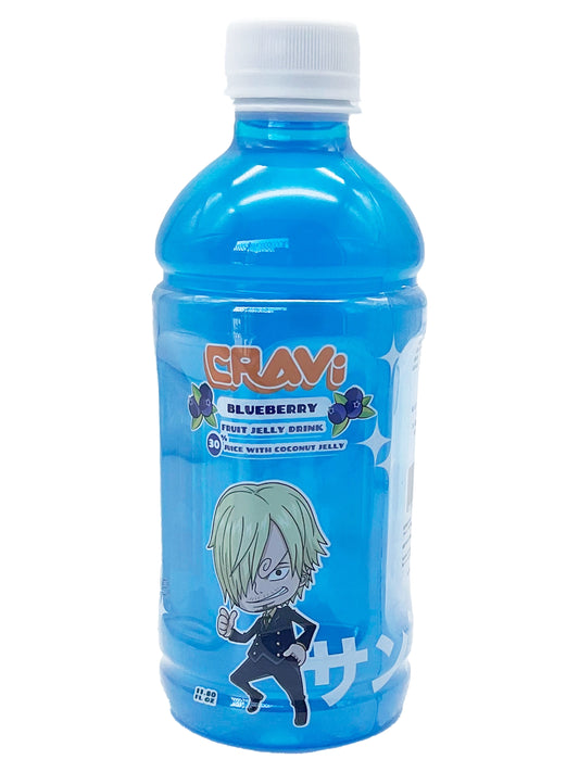 Cravi One Piece Sanji Blueberry Fruit Jelly Drink with Coconut Jelly 11.8 fl oz