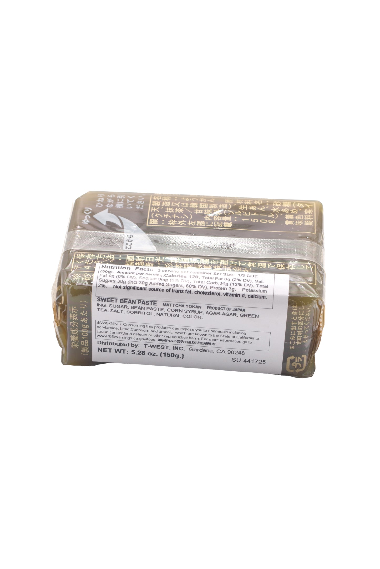 Sugimotoya Yokan Sweet Bean Paste Matcha 5.28 oz.