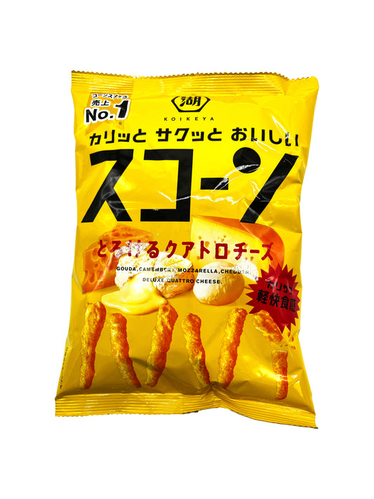 Koikeya Scorn Kuatoro Cheese Baked Corn Snack 2.75 oz