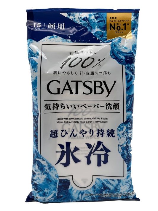 Gatsby Facial Wipes Ice Cool 15 Sheets 3.3 oz