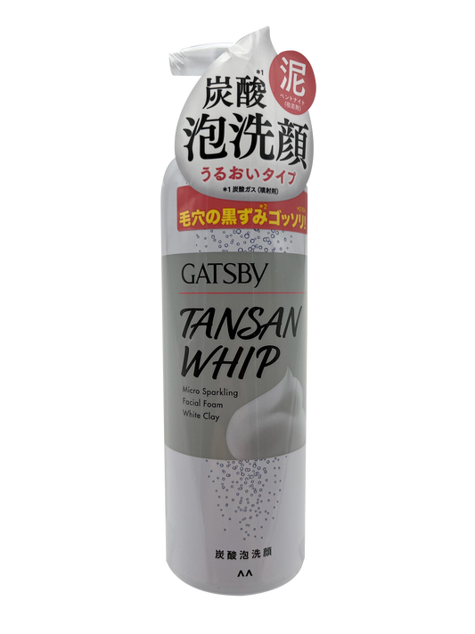 Gatsby Tansan Whip Micro Sparkling Facial Foam White Clay 7.05 oz