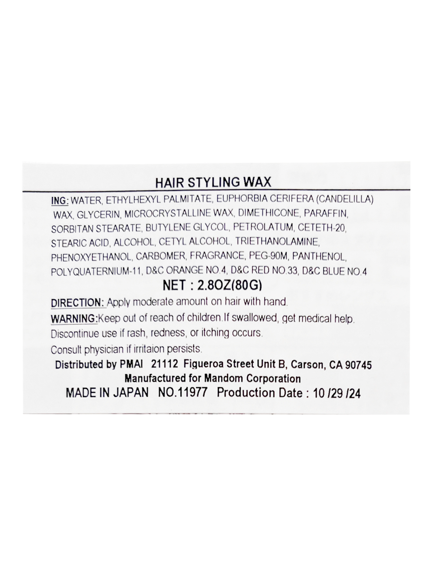 Gatsby Hair Styling Wax Multi Form 2.8 oz