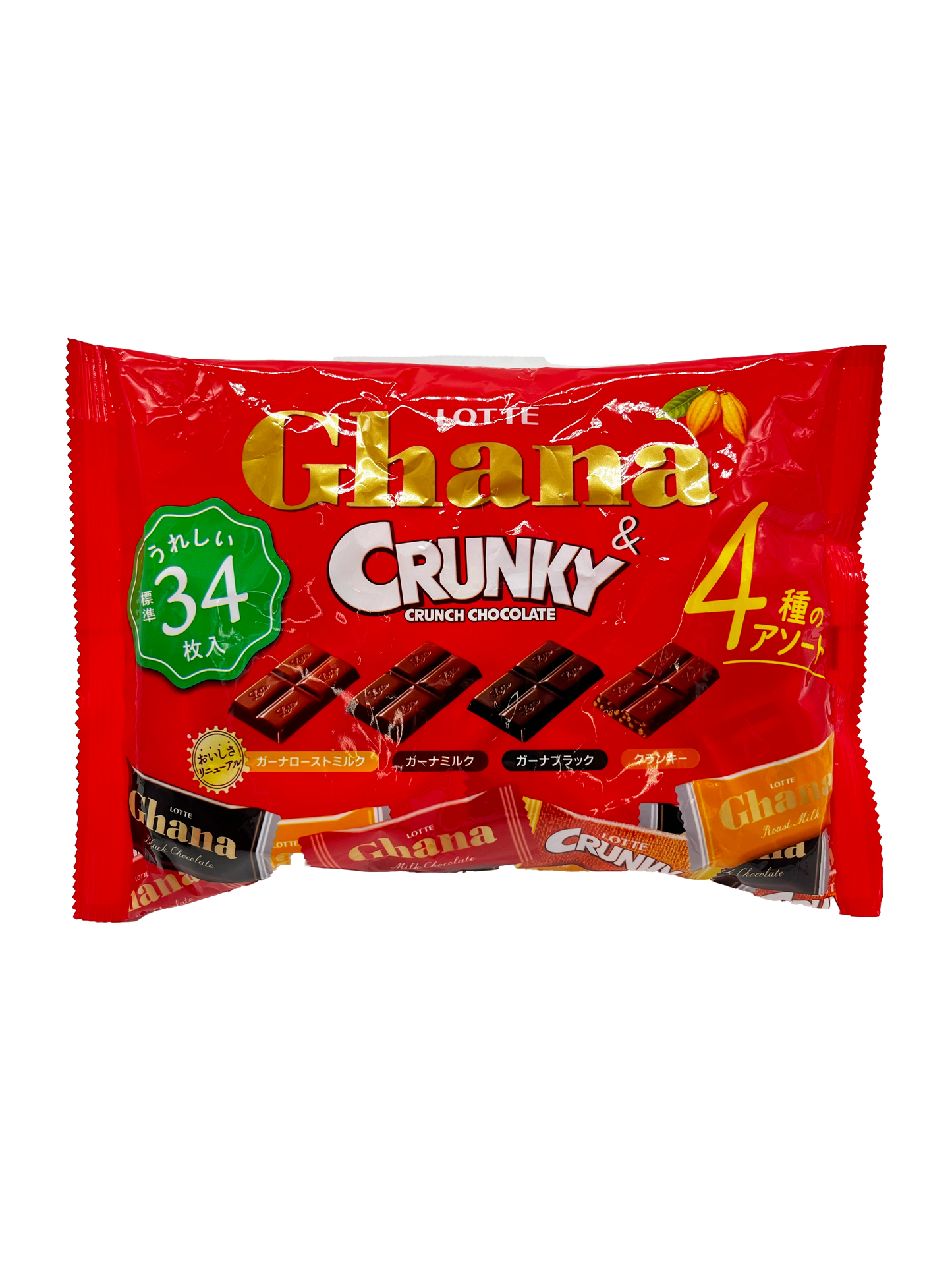 Lotte Ghana Crunky Crunch Chocolate 4.55 oz