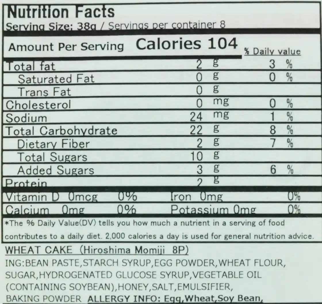 Kotobuki Hiroshima Momiji Wheat Cake 8P 10.64 oz