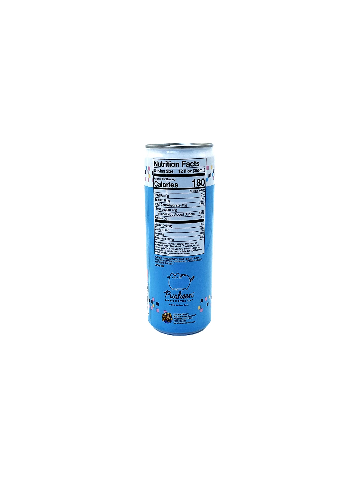 Pusheen The Cat Blue Raspberry Fizzy Drink 12 fl oz