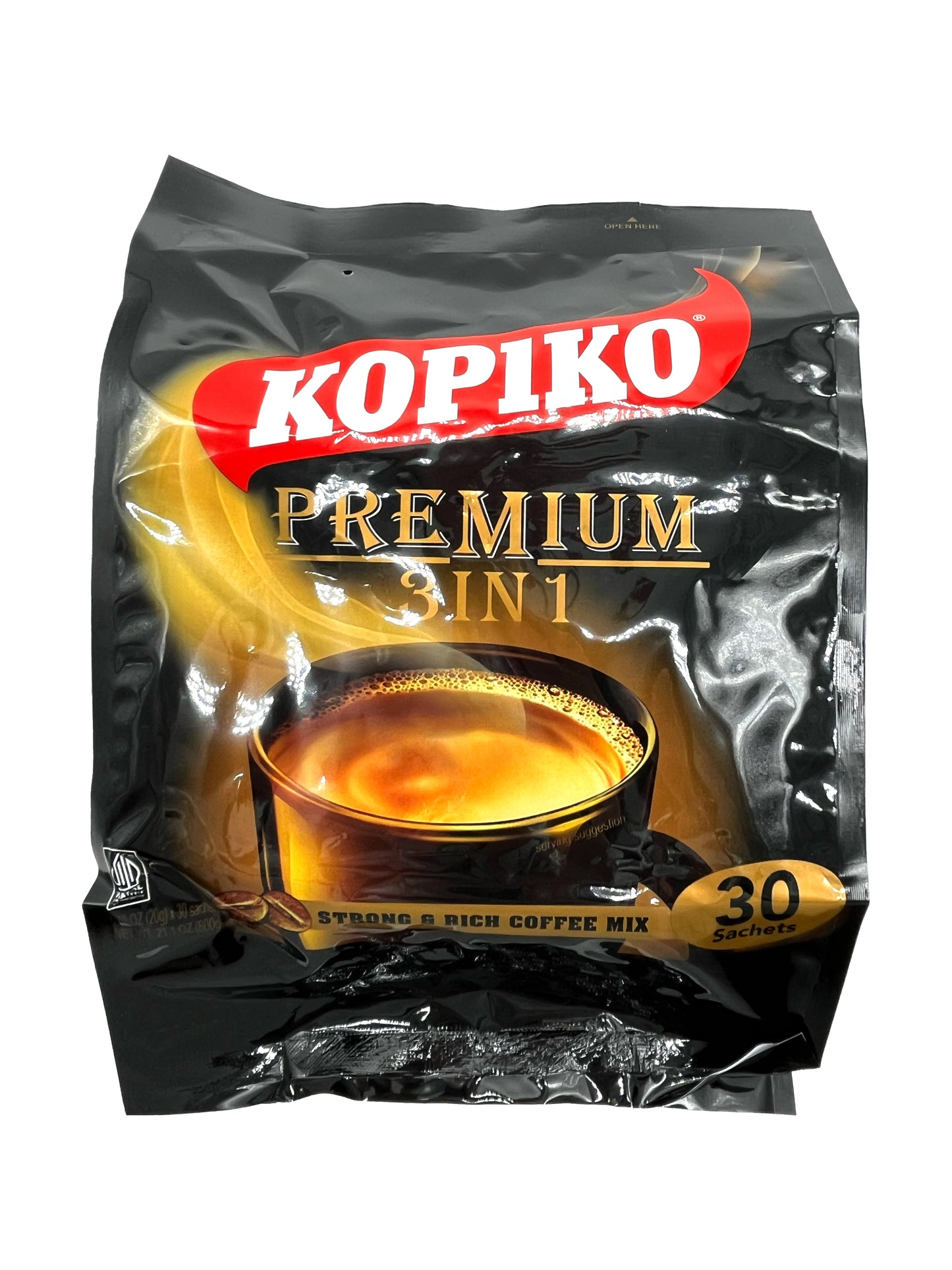 Kopiko Premium 3 in 1 Strong & Rich Coffee Mix 30 Sachets 21.1 oz