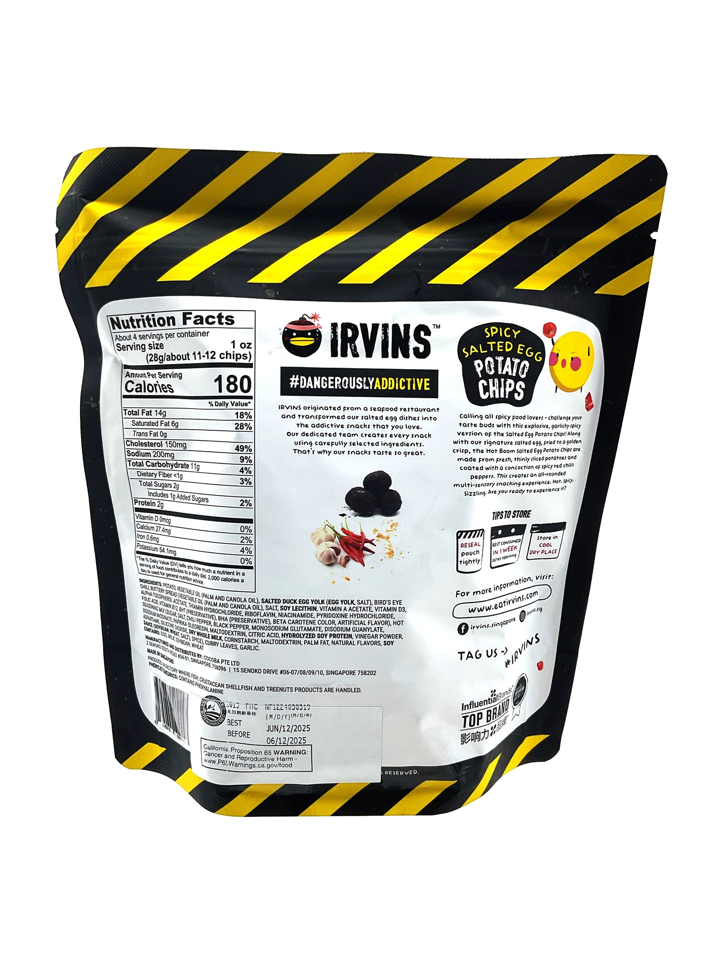 IRVINS Spicy Salted Egg Potato Chips 3.7 oz