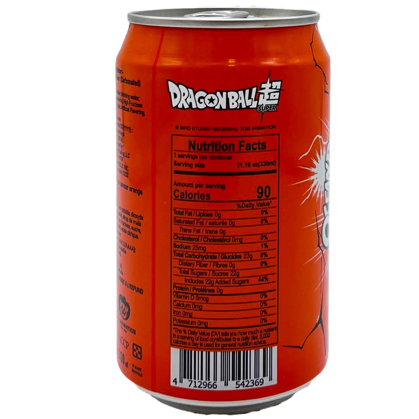 Dragonball Z Drink Oceanbomb Sparkling Water, Orange Flavor 11.1 fl oz