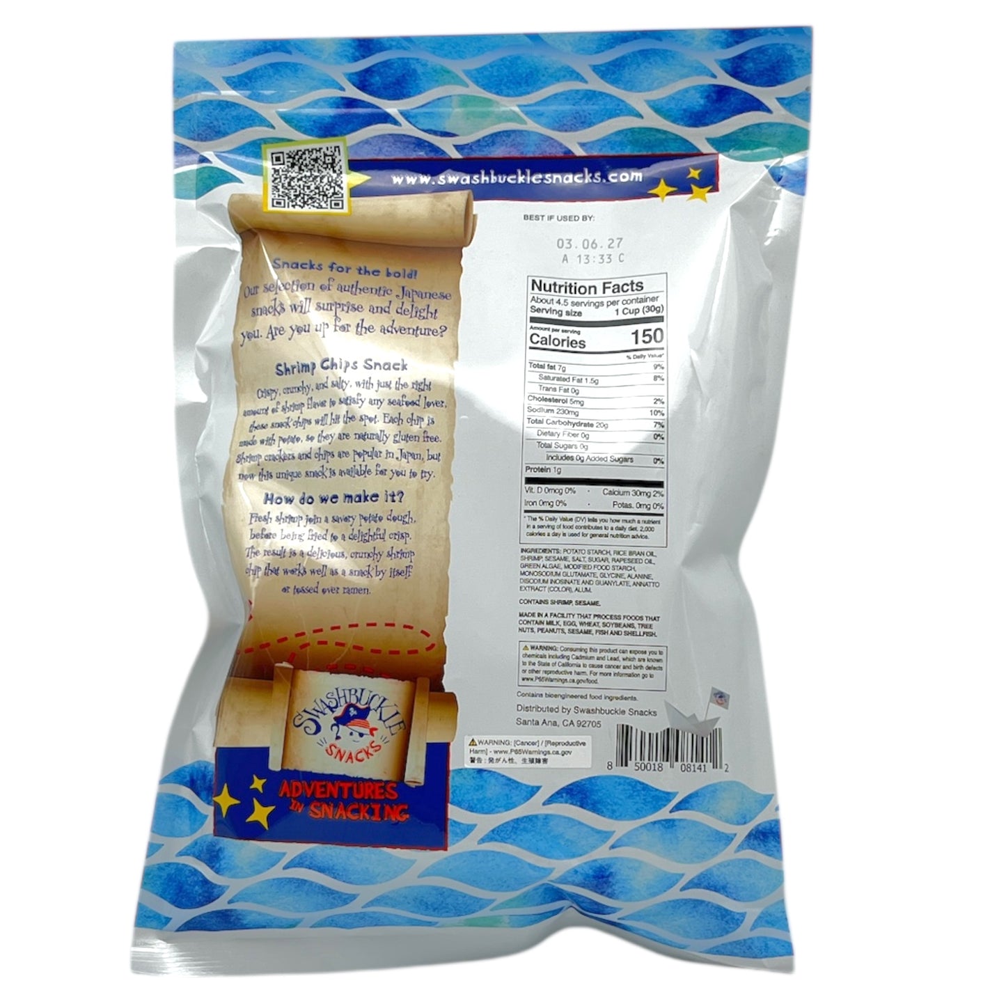 Swashbuckle Snacks Shrimp Chips 4.59 oz