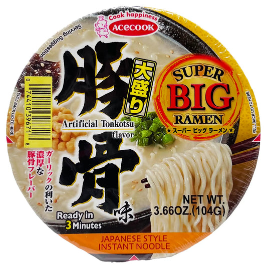 Acecook Super Big Ramen Cup Tonkotsu Flavor 3.66 oz