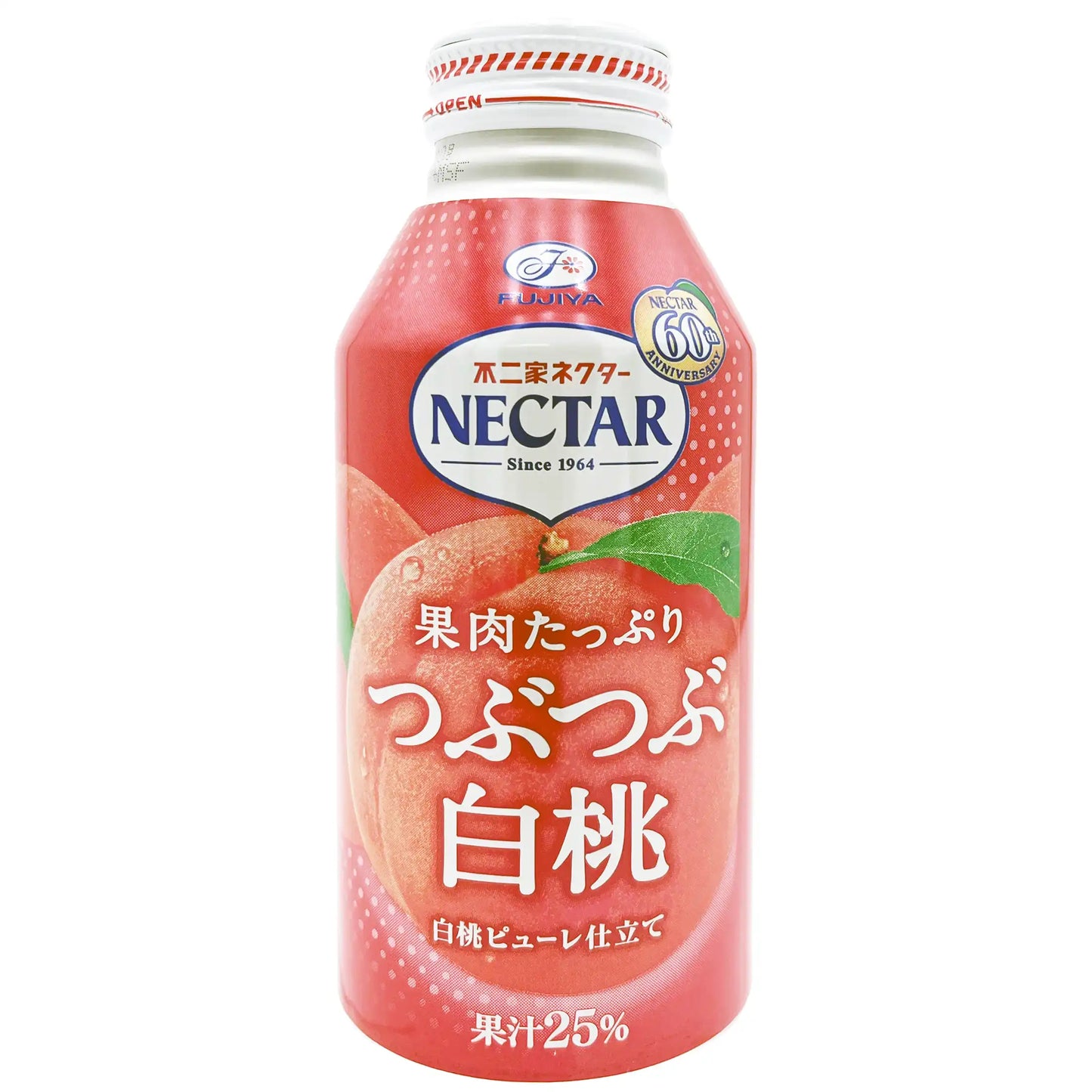 Fujiya Nectar Tsubu Tsubu Peach Can 13.4 oz