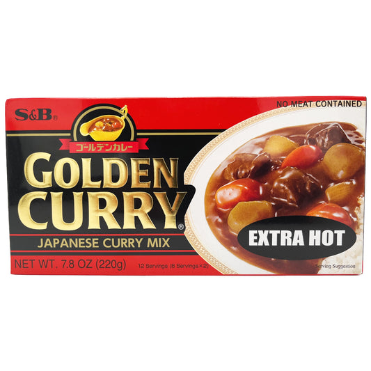 S&B Golden Curry Mix Extra Hot 7.8 oz