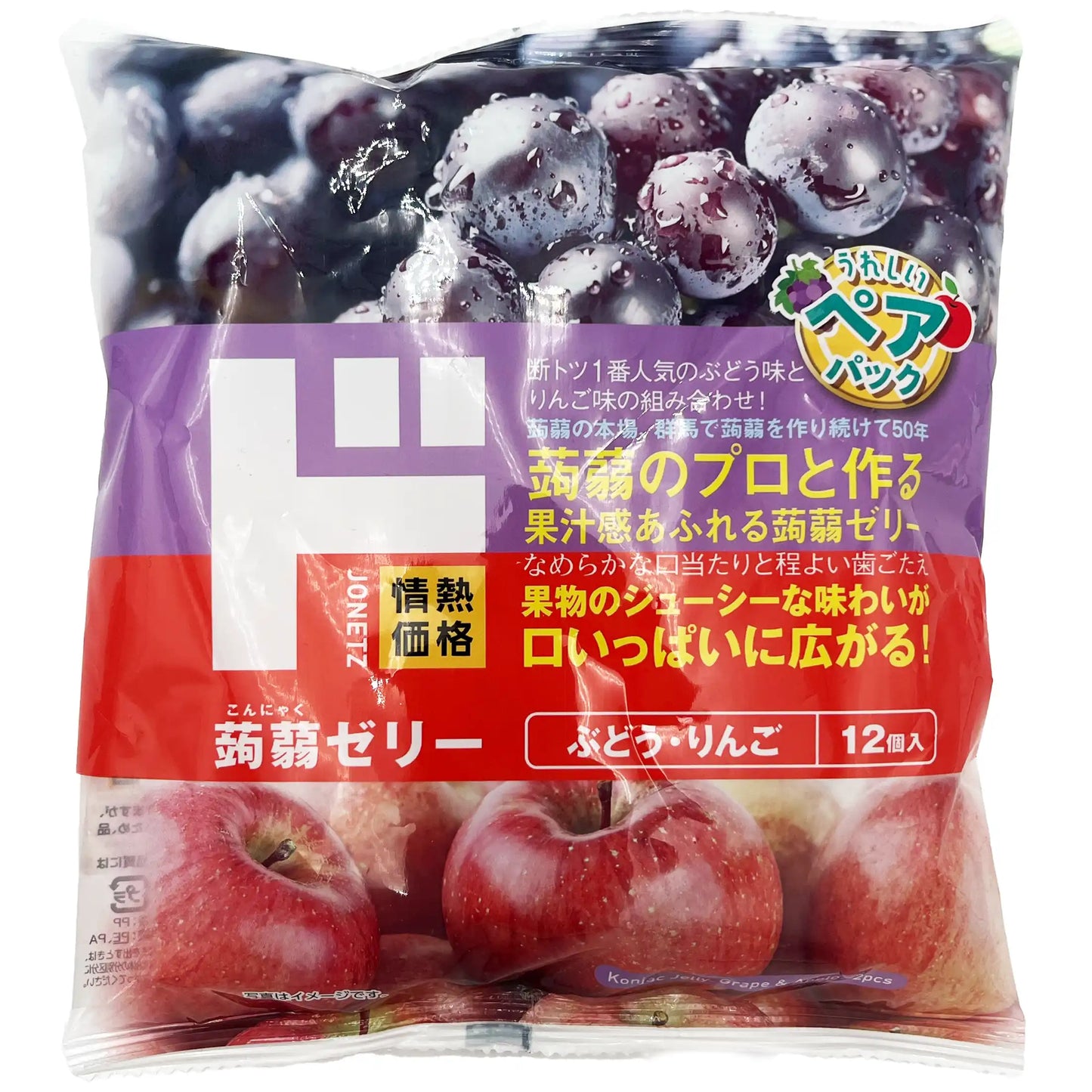 Jonetz Konjac Jelly Grape & Apple 12 Pieces 8.46 oz