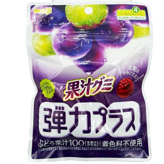Meiji Kajyu Danryoku Fruit Gummy Plus Grape Flavor 2.54 oz