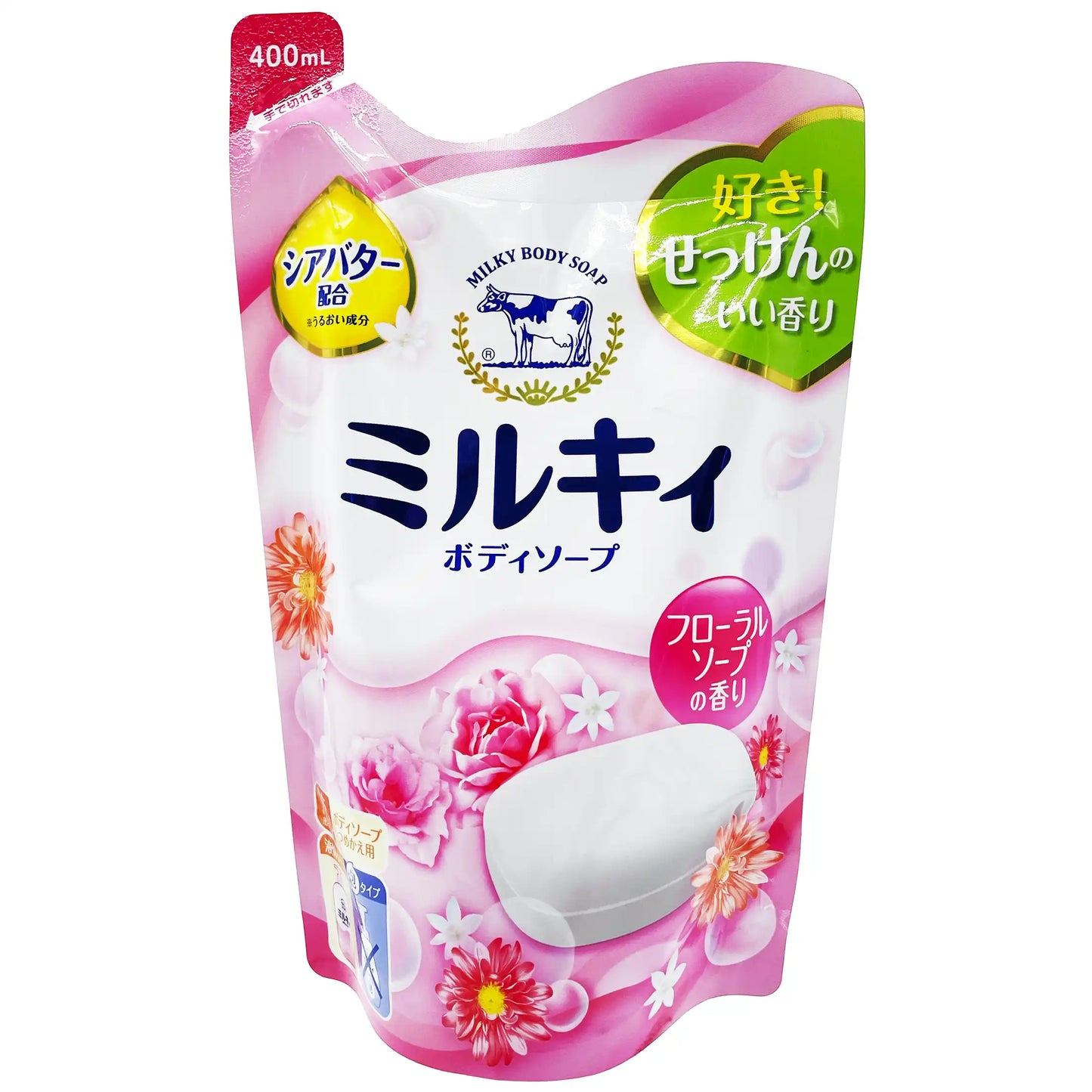 Milky Body Soap Floral Fragrance Refill 400 mL