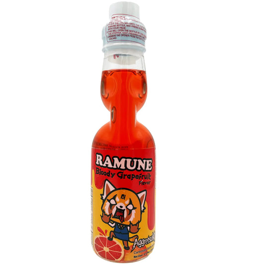 Ramune Aggretsuko Carbonated Soft Drink Bloody Graprefruit Flavor 6.6 fl. oz