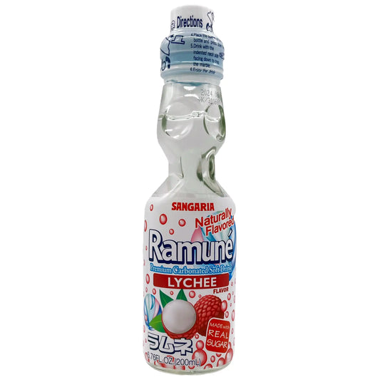 Sangaria Ramune Marble Carbonated Soft Drink Lychee Flavor 6.76 fl. oz