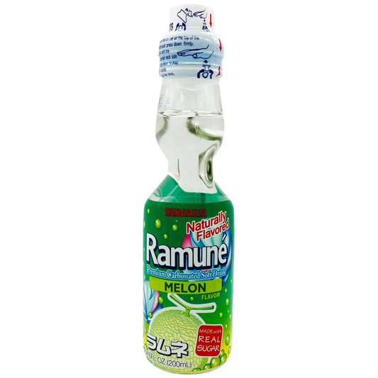 Sangaria Ramune Marble Carbonated Soft Drink Melon Flavor 6.76 fl. oz